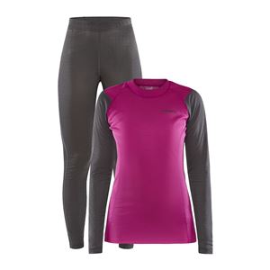 Craft Core Warm Baselayer dámský set  růžová/šedá L