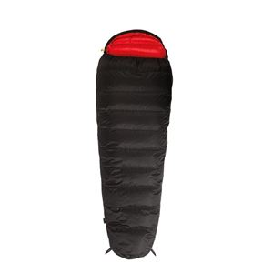  Kwak Kuňka 170cm (zip do tvaru J) péřový spací pytel černá/červená Levý zip
