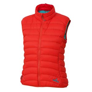 Warmpeace Swan Lady dámská péřová vesta red/fresh blue L