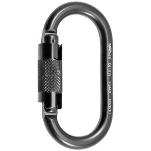 Levně Rock Empire Steel 0 KL-2T ocelová oválná twist lock karabina černá
