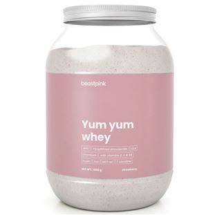 GymBeam Yum Yum Whey - Beast Pink protein; strawberry splash